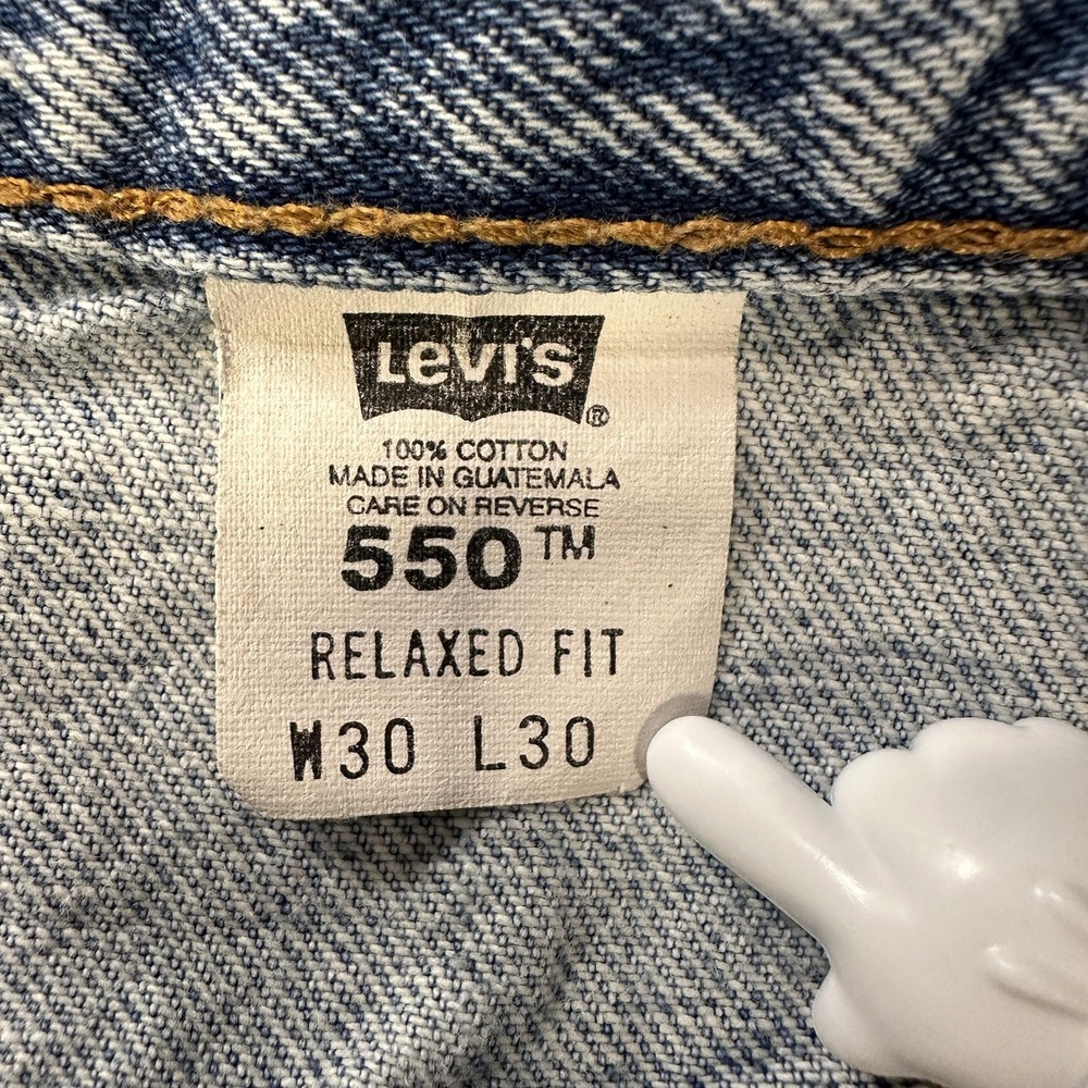 Levi's 550 Jeans Mens 30x30 Light Wash Blue Relaxed Fit Tapered Distressed - Picture 6 of 10
